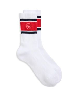 Sporty & Rich Roller Logo Embroidered Crew Socks - Blue