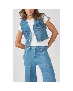 Lola Jeans Carter Cropped Vest - Blue