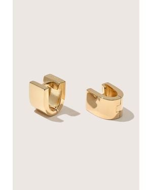 Otiumberg 14Kt Vermeil Chunky Square Huggies - Natural