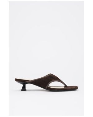 Bimba Y Lola Low-Heel Suede Sandals - White