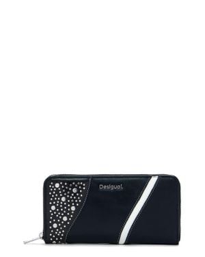 Desigual Beaded Zip Around Wallet - Black