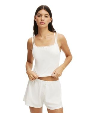 Cotton On Peached Jersey Lace Cami - White