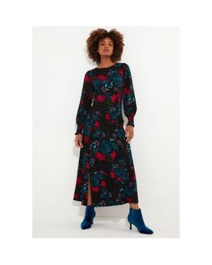 Joe Browns Stretch Knit Faux Wrap Midi Dress - White