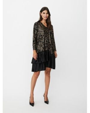 Masai Manylindra Metallic Floral Print Dress - Black