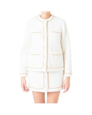 Endless Rose Chain Trim Jacket - White