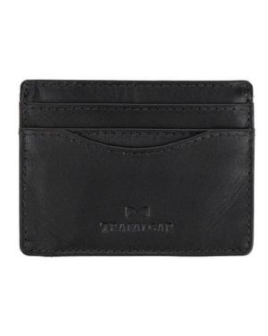Trafalgar Orion Curved Side Slot Leather Card Case - Black