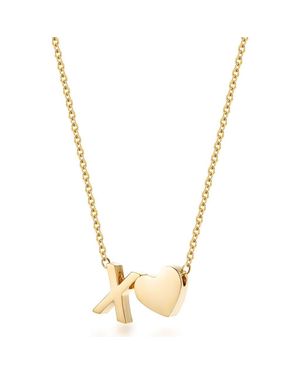 Jane Basch Initial Heart Pendant Necklace - Metallic