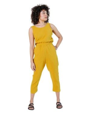 Poplinen Jameela Organic Cotton Gauze Jumpsuit - Yellow