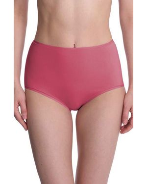 Natori Bliss Bare Cotton High Waist Briefs - Pink