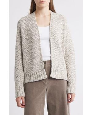 Eileen Fisher Open Front Organic Cotton Cardigan - Gray