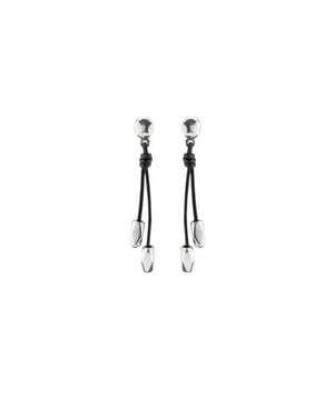Uno De 50 Leather Beaded Drop Earrings - Blue