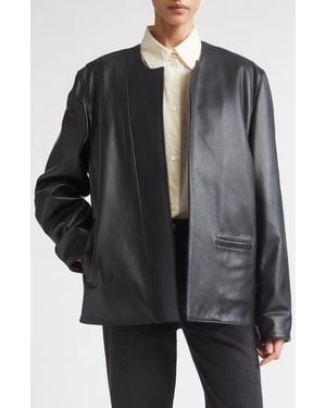 TOTEME Minimal Leather Biker Jacket - Black