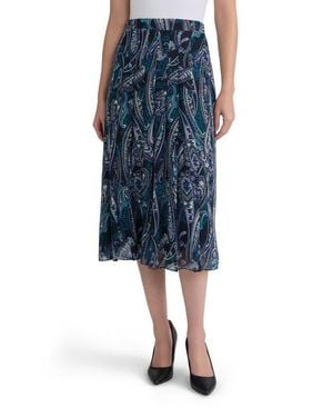 Kasper Print Midi Skirt - Blue