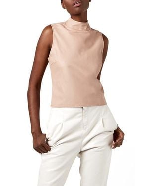 AS by DF Crawford Recycled Leather Top - White