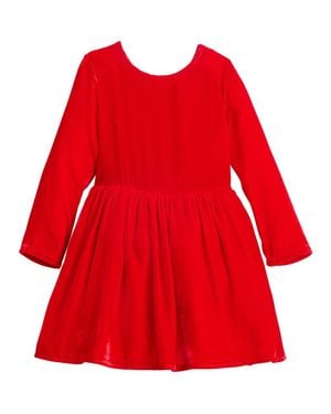 Chasing Fireflies Velvet Dress For Girls - Red
