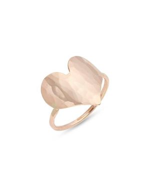 Nashelle Love Hammered Heart Ring - White