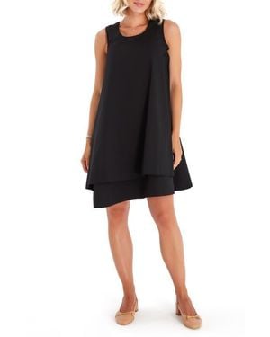 Accouchée Amaze Sleeveless Cotton Maternity/Nursing Swing Dress - Black