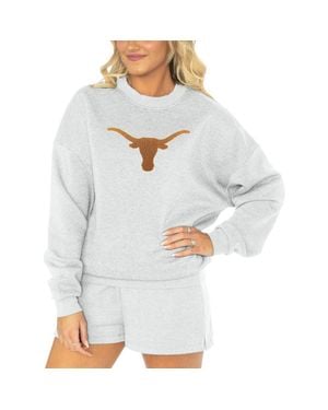 Gameday Couture Texas Longhorns Team Effort Pullover Sweatshirt & Shorts Sleep Set - Gray