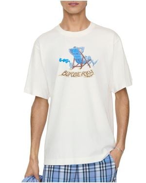 Burberry Beach Knight Cotton T-Shirt - White
