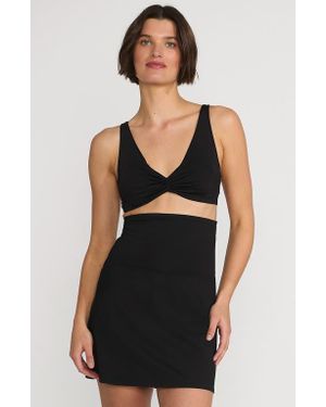 Lands' End Tummy Control Ultra High Waisted Modest Swim Skirt Swim Bottoms - Black