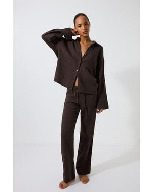 H&M Cotton Muslin Pajamas - Black