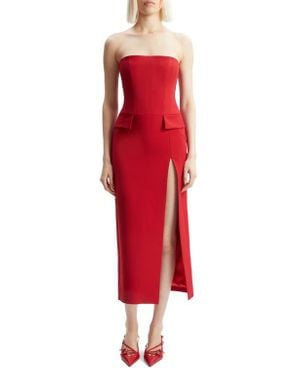 Bardot Nikki Strapless Sheath Dress - Red