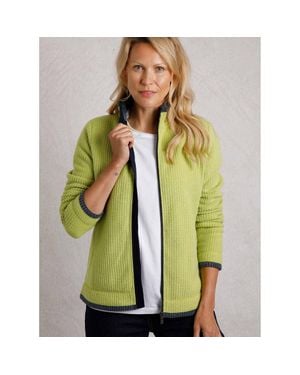 Weird Fish Ariana Full Zip Grid Fleece - Green