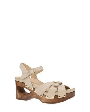 Dansko Alanna Ankle Strap Platform Wedge Sandal - Natural