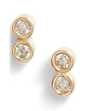 SET & STONES Oslo Diamond Stud Earrings - Metallic