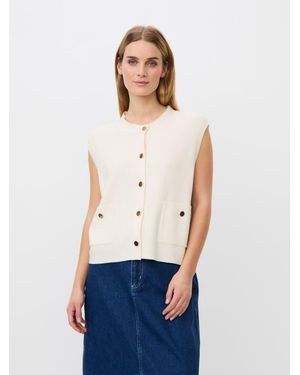 Masai Malossan Button-Front Knit Vest - White