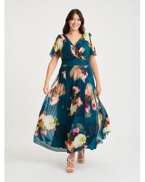 Scarlett & Jo Isabelle Short Sleeve Maxi Dress - White
