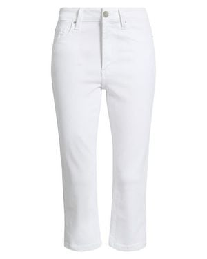 YMI Side Slit High Waist Capri Jeans - White