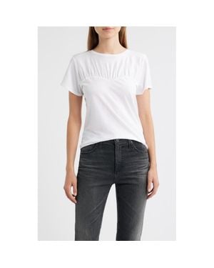 Rails Janis Gathered Sweetheart Organic Pima Cotton T-Shirt - White