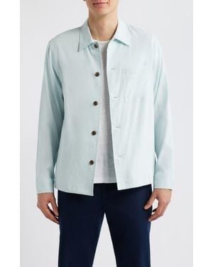 Theory Linen Blend Overshirt Jacket - Blue