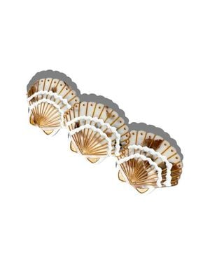 Solar Eclipse Hand-Painted Seashell Hair Comb - Metallic