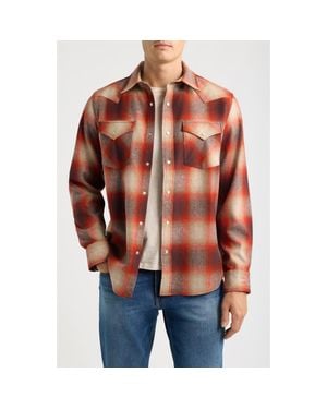 Pendleton Canyon Plaid Wool Western Shirt - Red