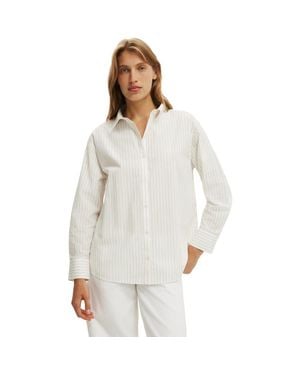 Cotton On Ella Wrap Long Sleeve Shirt - White