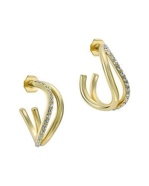 Ted Baker Large Wayva Pavé Crystal Hoop Earrings - Metallic