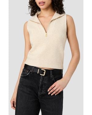 French Connection Marley Half Zip Rib Sweater Vest - Black
