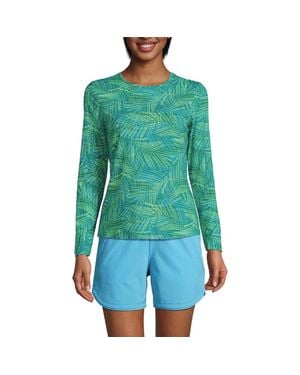 Lands' End Sunshade Upf 50 Long Sleeve Rash Guard Swim Tee - Green