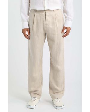 Alex Crane Alta Pleated Linen Pants - Natural