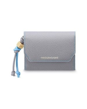 Maison De Sabre Leather Trifold Wallet - Gray