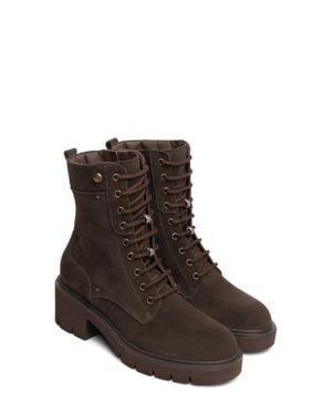 Nero Giardini Block Heel Combat Boot - Brown