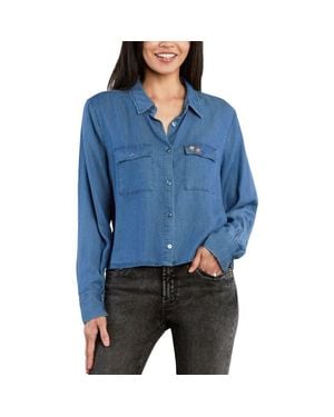 Billy T Darling Embroidered Denim Shirt - Blue