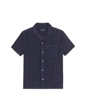 Mack Weldon Terry Cloth Camp Shirt - Blue