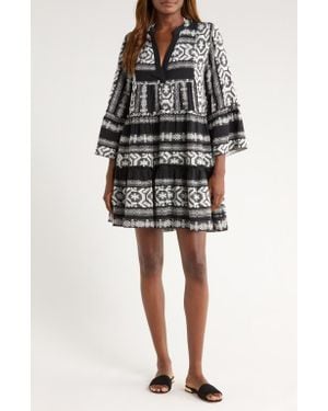 Elan Embroidered Cover-Up Dress - Black