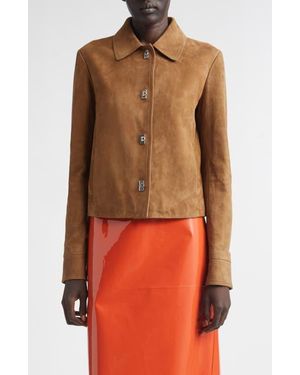 Ferragamo Boxy Nubuck Jacket - Orange