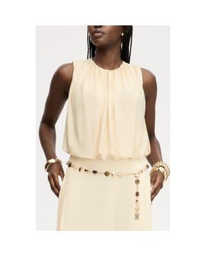 Sam Edelman Blouson Crop Top - Natural