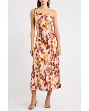 Sam Edelman One-Shoulder Abstract Print Dress - Gray