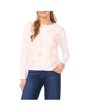 Ted Baker Cassia Floral Mixed Media Cardigan - White